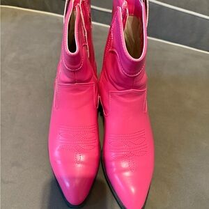 Pink Women's Western Ankle Boots